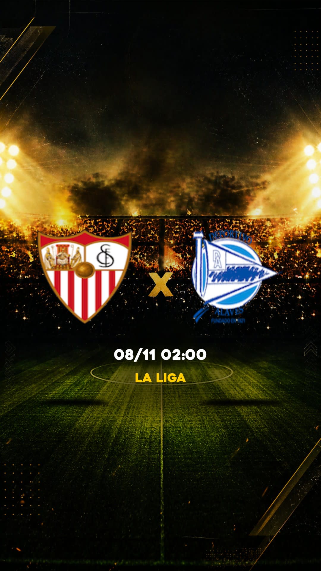 Flyer Sevilla x Deportivo Alavés - La Liga - 08/11 02:00 - Descarga gratis fútbol