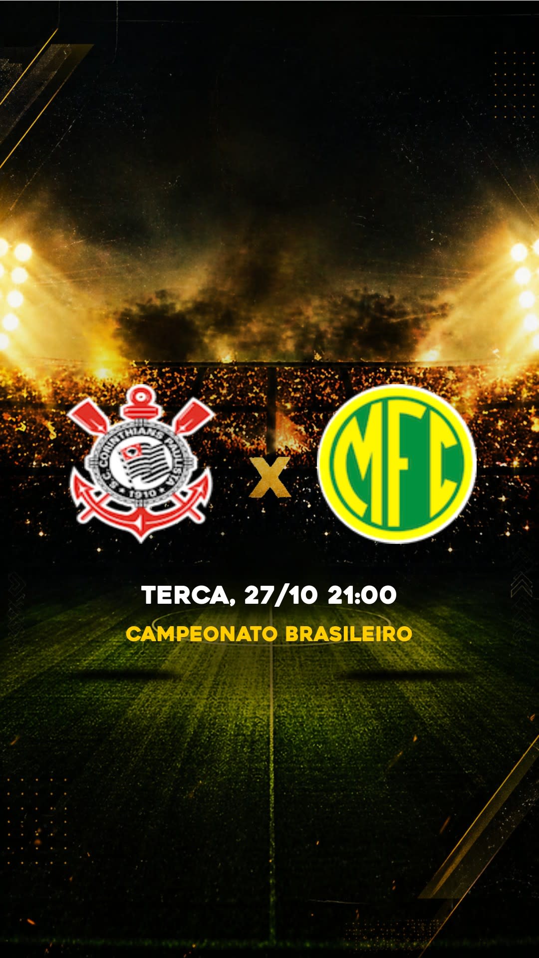 Flyer Corinthians x Mirassol - Campeonato Brasileiro - Terca, 27/10 21:00 - Download gratis futebol