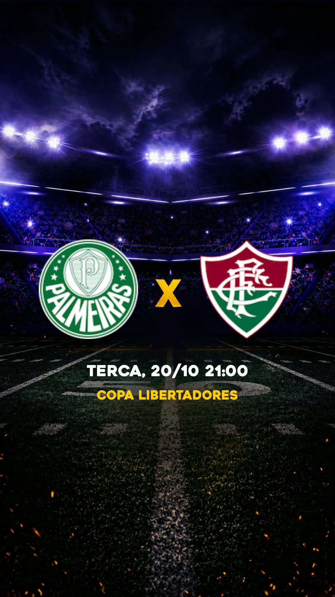 Flyer Palmeiras x Fluminense - Copa Libertadores - Quarta, 21/10 21:30 - Download gratis futebol