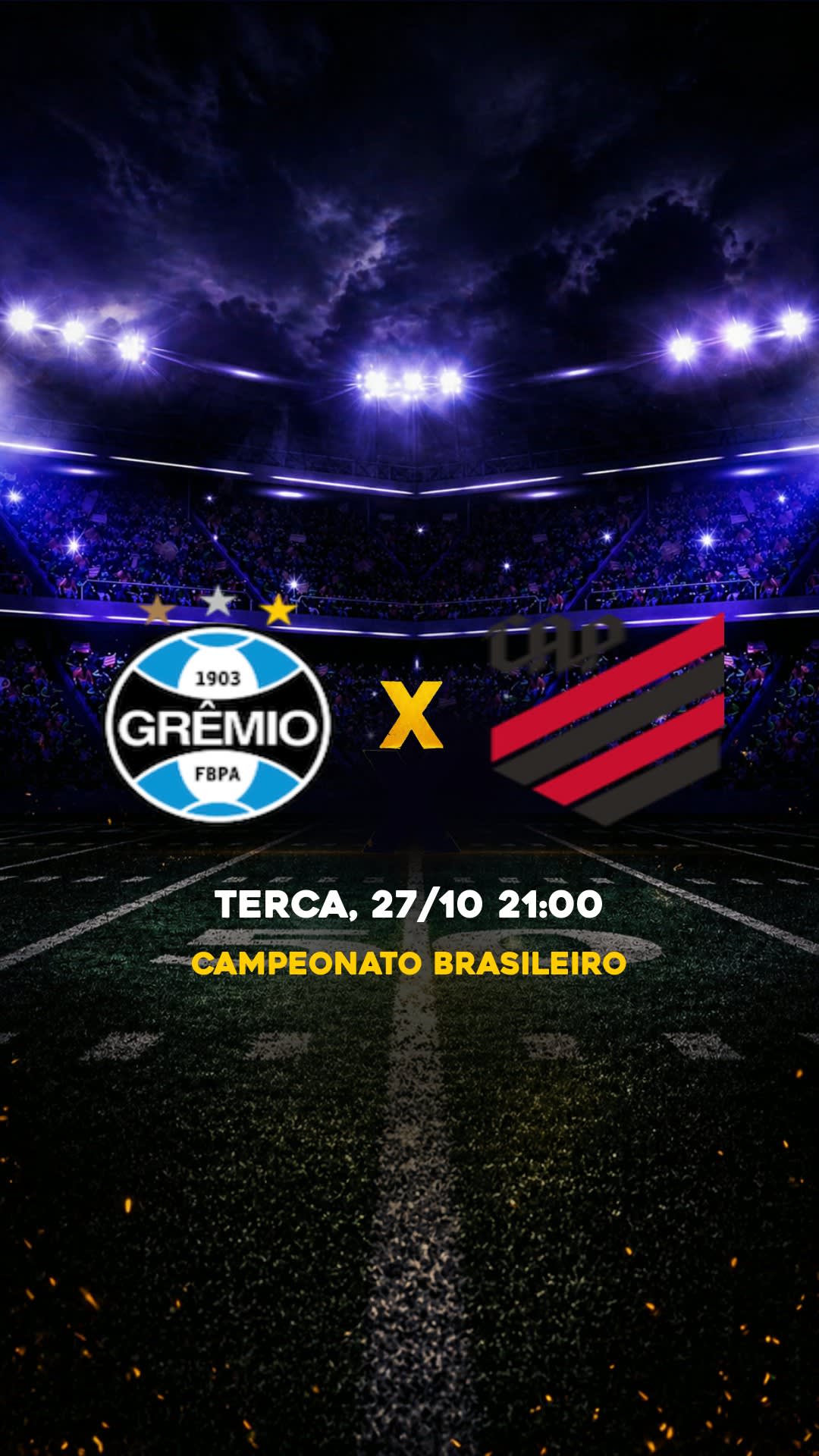 Flyer Grêmio x Athletico-PR - Campeonato Brasileiro - Terca, 27/10 21:00 - Download gratis futebol