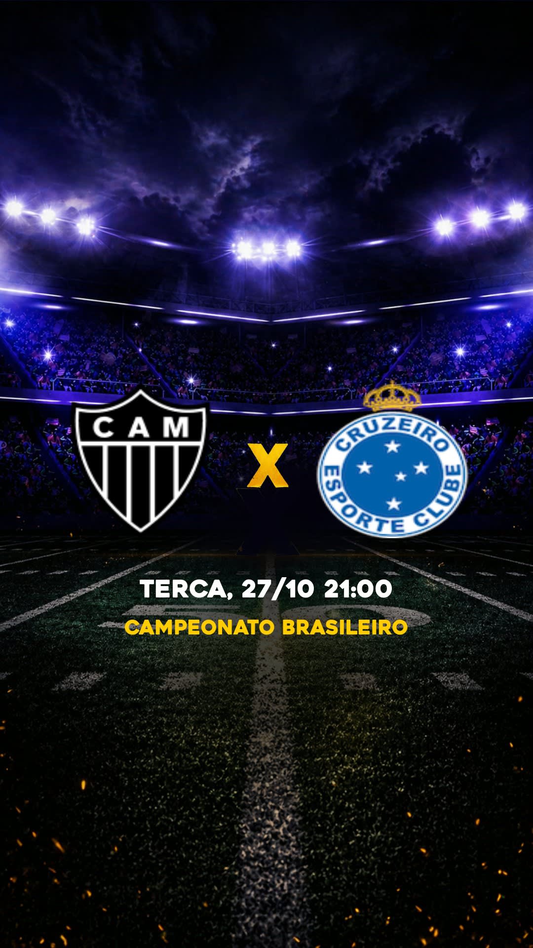 Flyer Atlético-MG x Cruzeiro - Campeonato Brasileiro - Terca, 27/10 21:00 - Download gratis futebol