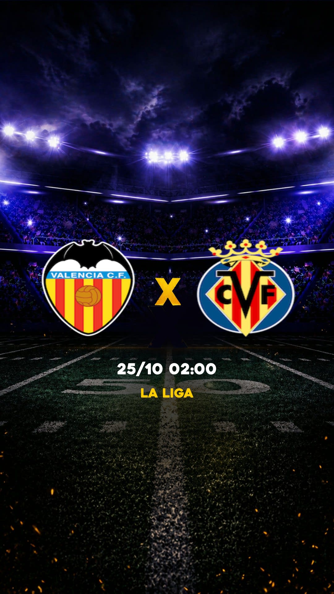 Flyer Valência x Villarreal - La Liga - Sábado, 24/10 18:30 - Descarga gratis fútbol