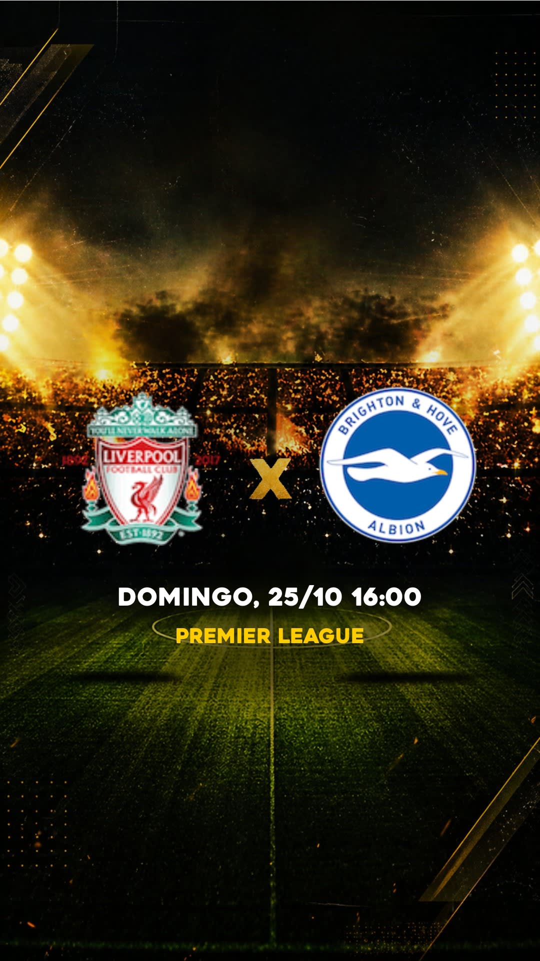 Flyer Liverpool x Brighton - Premier League - Domingo, 25/10 16:00 - Descarga gratis fútbol
