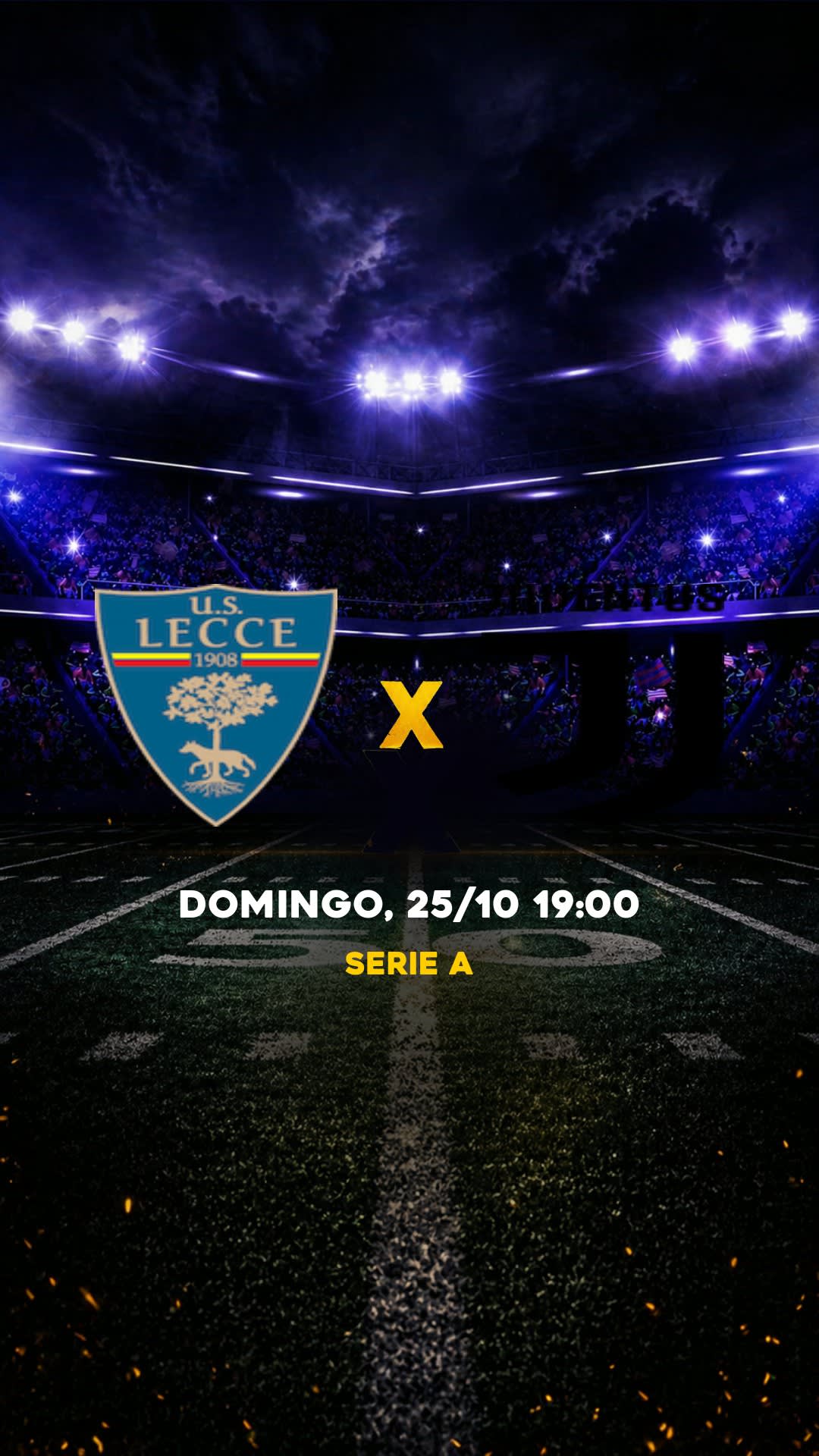 Flyer Lecce x Juventus - Serie A - Domingo, 25/10 19:00 - Descarga gratis fútbol