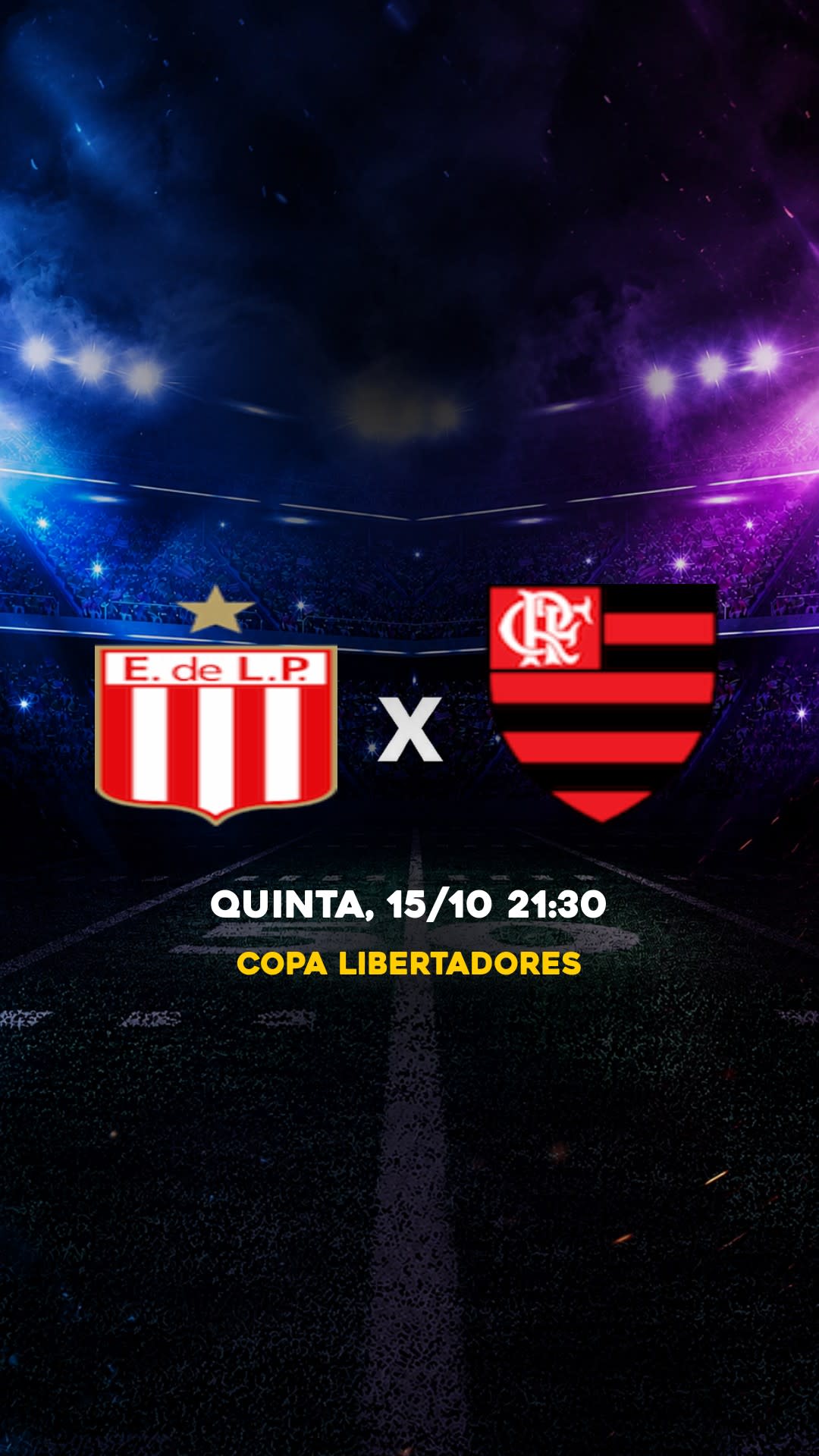 Flyer Estudiantes x Flamengo - Copa Libertadores - Quinta, 15/10 21:30 - Download gratis futebol