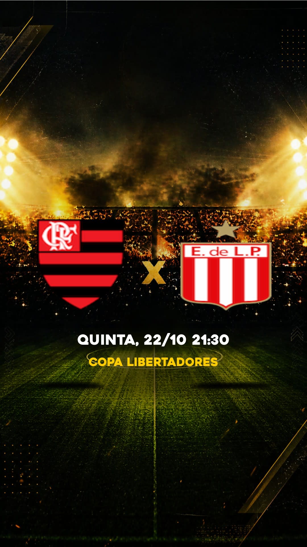 Flyer Flamengo x Estudiantes - Copa Libertadores - Quinta, 22/10 21:30 - Download gratis futebol