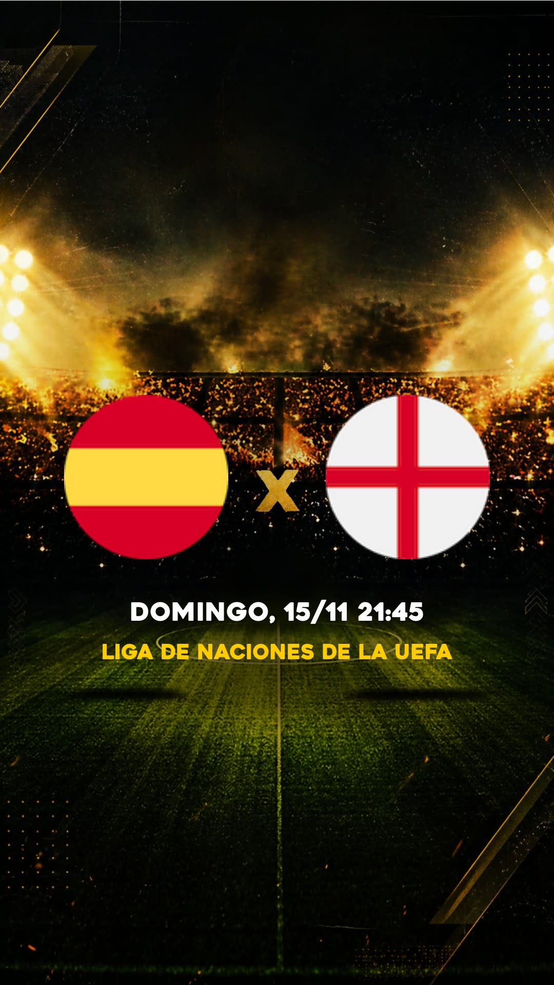 Flyer Espanha x Inglaterra - Liga de Naciones de la UEFA - Domingo, 15/11 21:45 - Descarga gratis fútbol