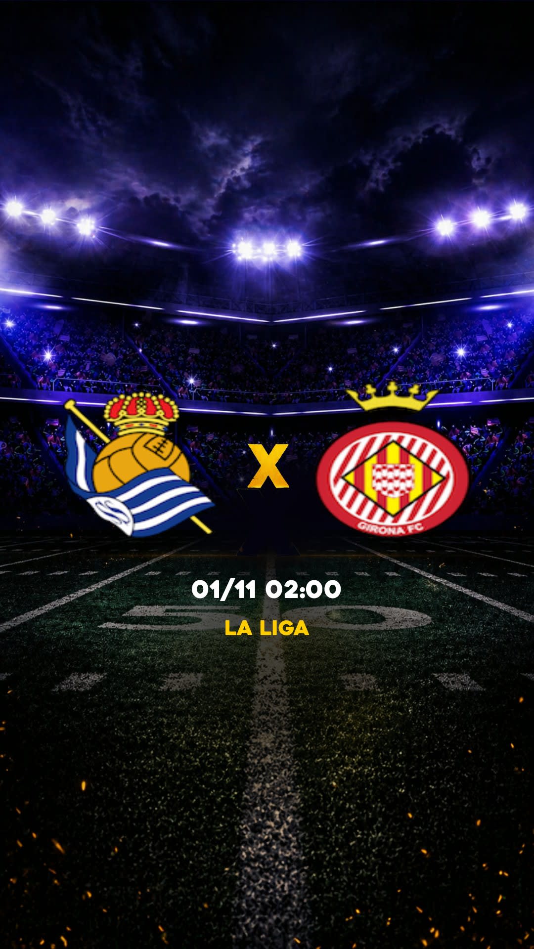 Flyer Real Sociedad II x Girona - La Liga - 01/11 02:00 - Descarga gratis fútbol
