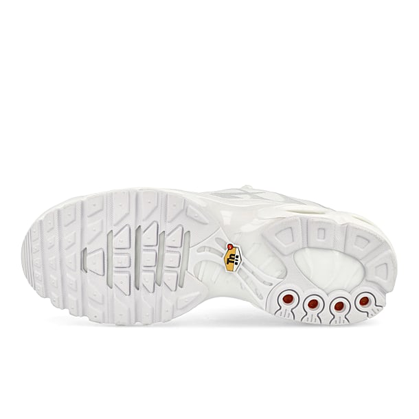 Nike Men's Air Max Plus TN Leather Triple White Shoes Sneakers AJ2029-100  Size 8