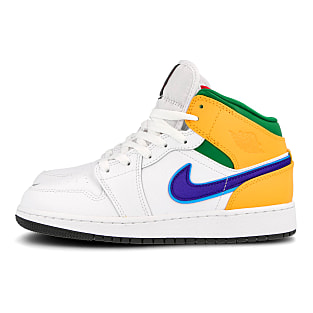 Nike air jordan 1 mid gs white court purple shop multi color