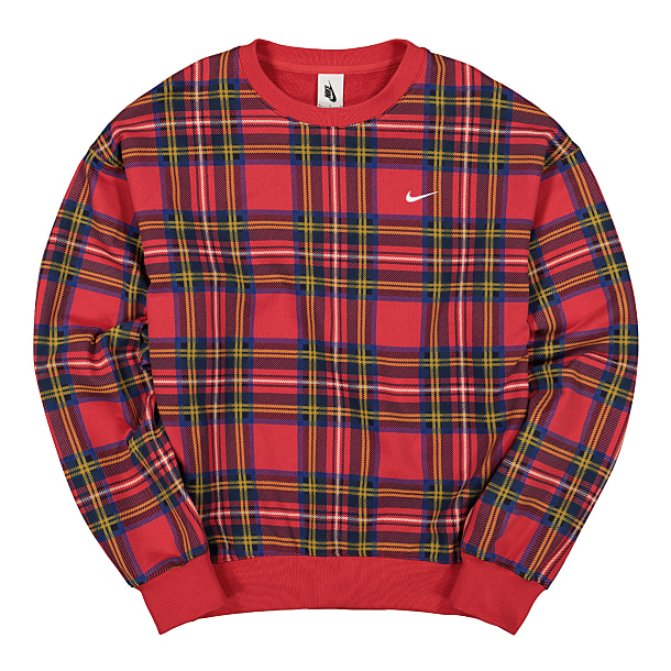 nike nrg plaid crewneck sweatshirt