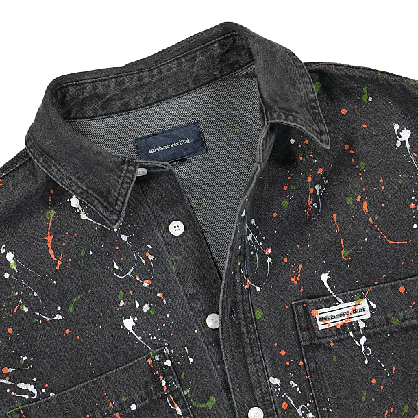 thisisneverthat Paint Splatter Denim Shirt Overkill