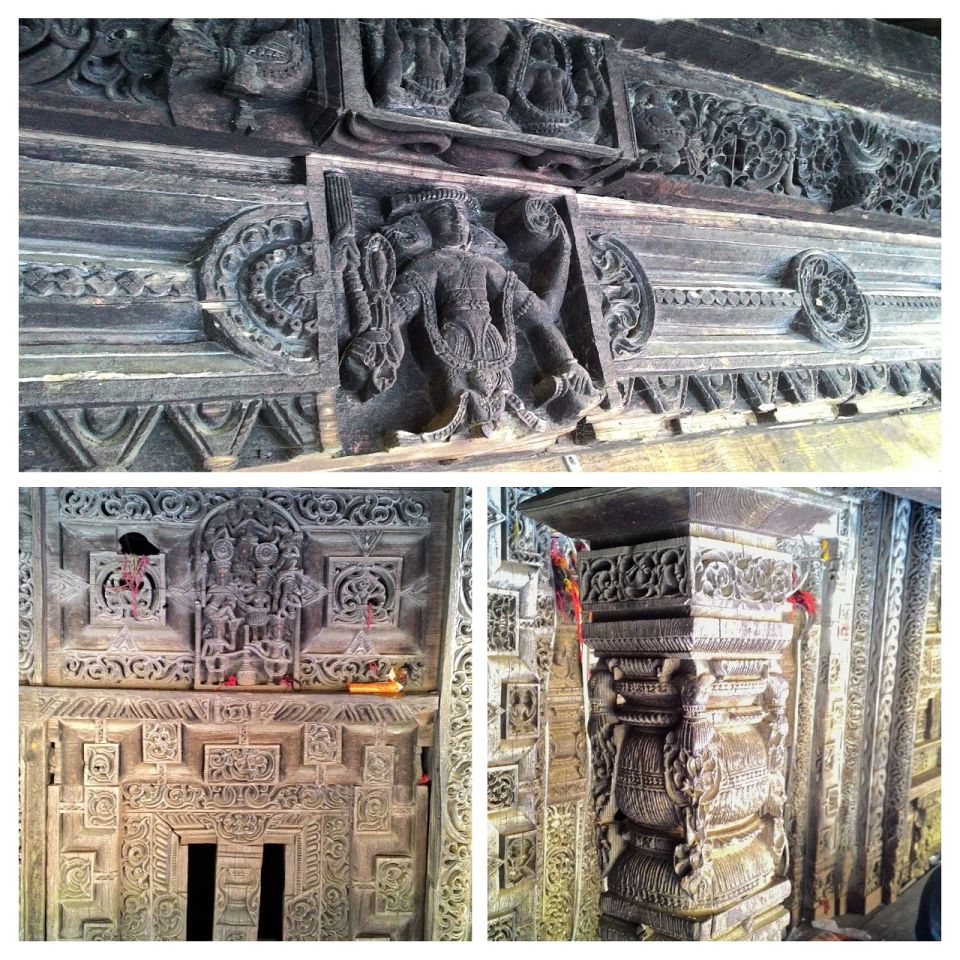 Carvings on the temple facade