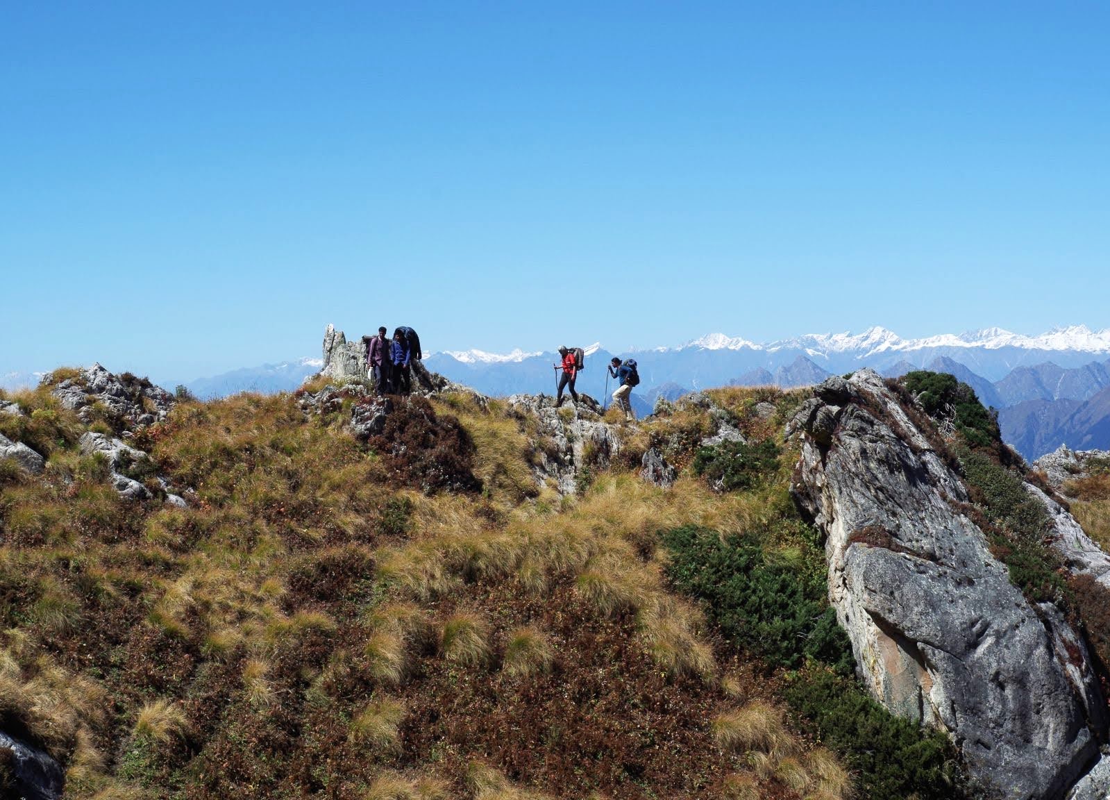 Walking across the ridge