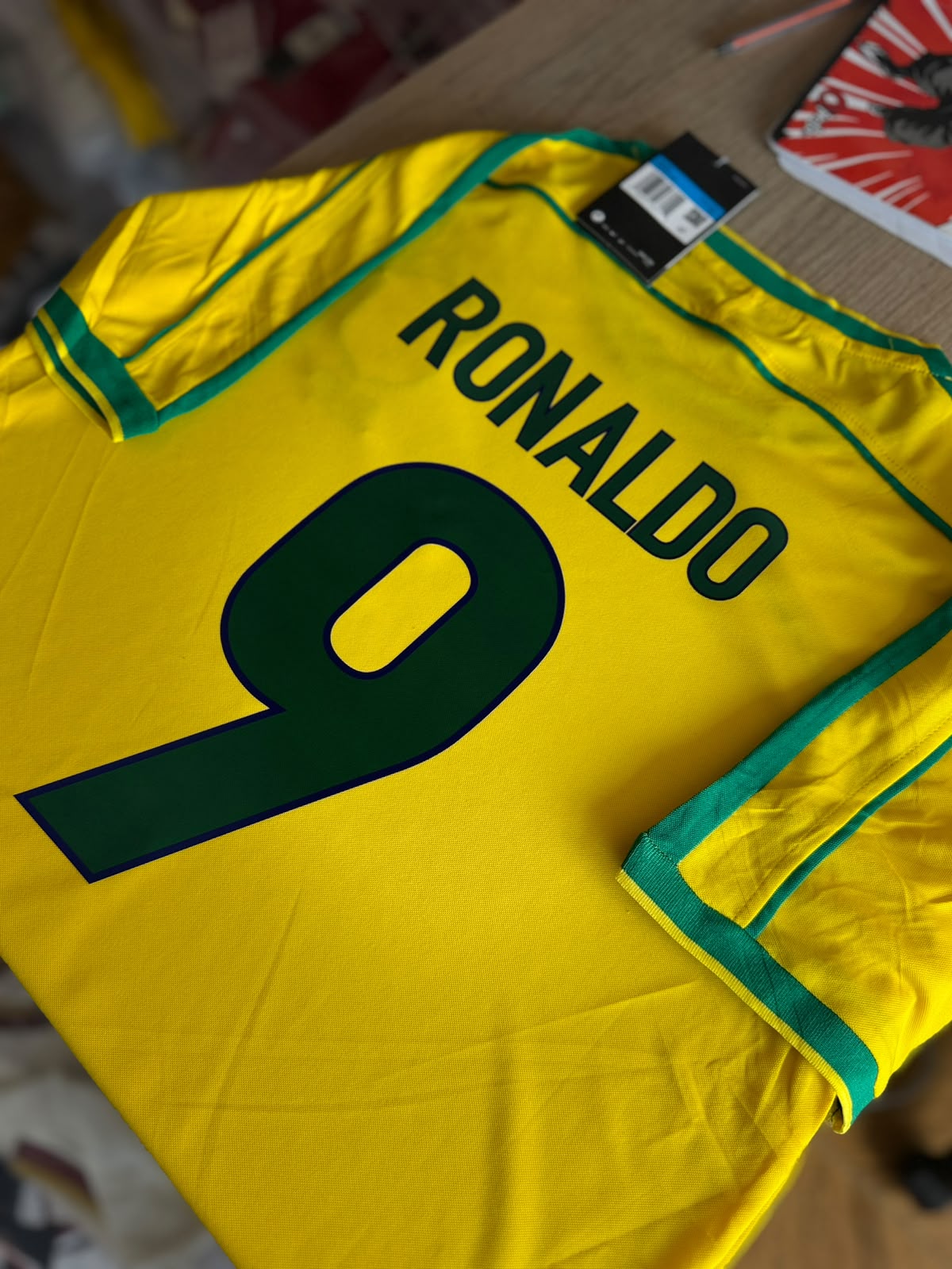 CAMISETA RETRO CLÁSICA BRASIL COPA MUNDO 98 RONALDO #9 CALIDAD GAMA ALTA