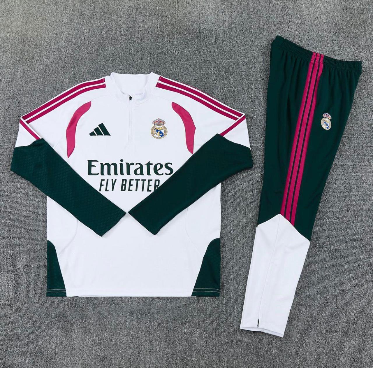 SUDADERA TRACKSUIT COMPLETA REAL MADRID OFICIAL PRIMERA EQUIPACIÓN PRESENTACIÓN SPONSORS