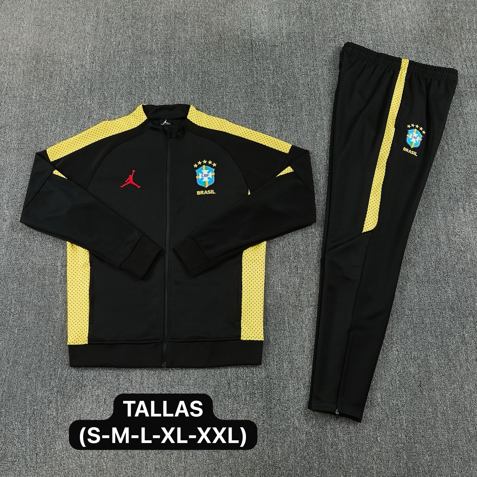 SUDADERA TRACKSUIT BRASIL CALIDAD GAMA ALTA UNICA SELECCIÓN CON COLABORACIÓN JORDAN 26/27