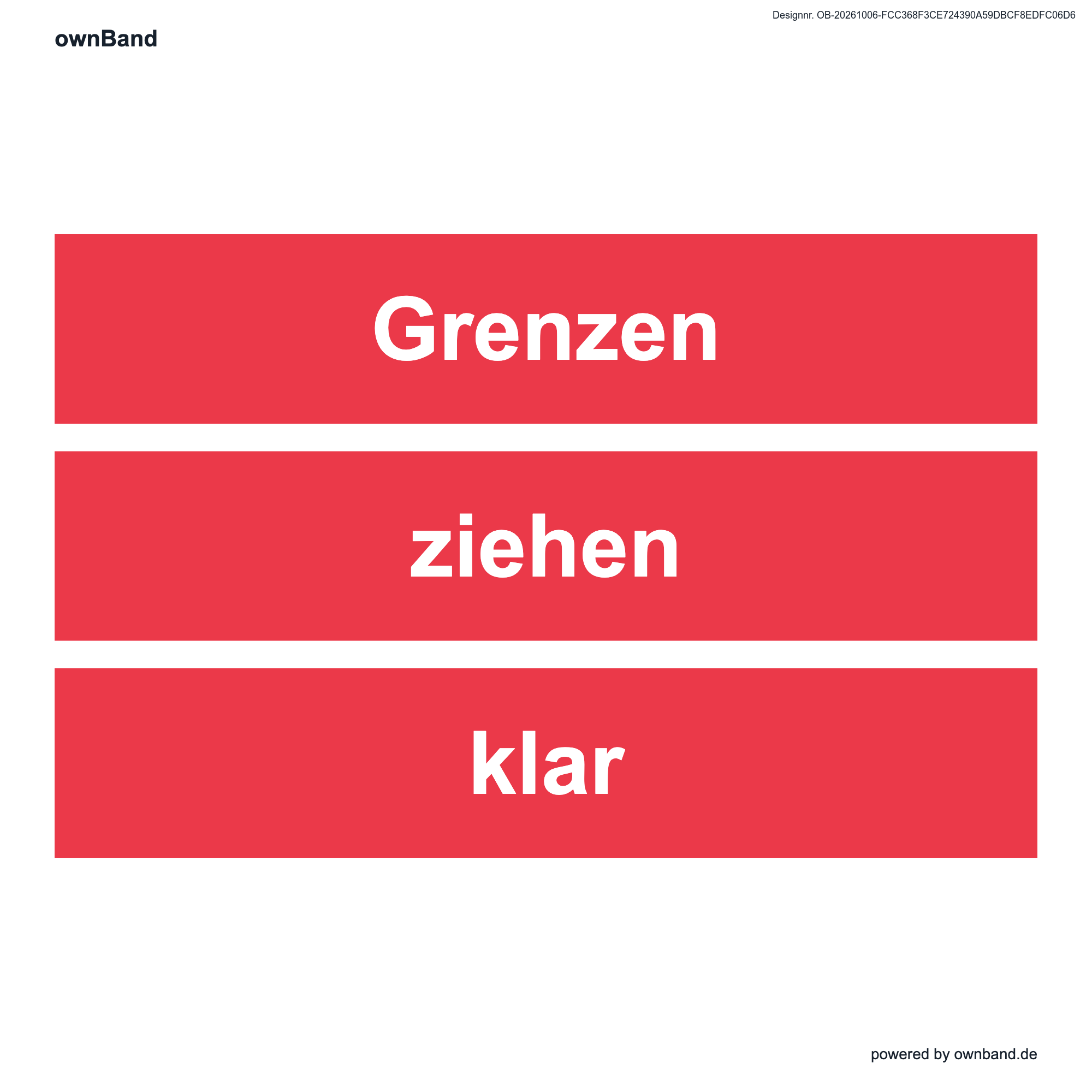 Bestbands · Grenzen ziehen - Klare Linie setzen Armband · Standard