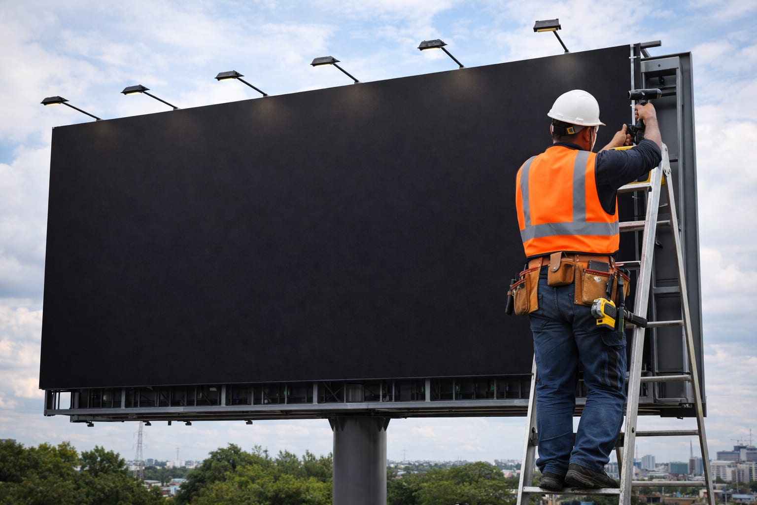 Technicians working on LED systems