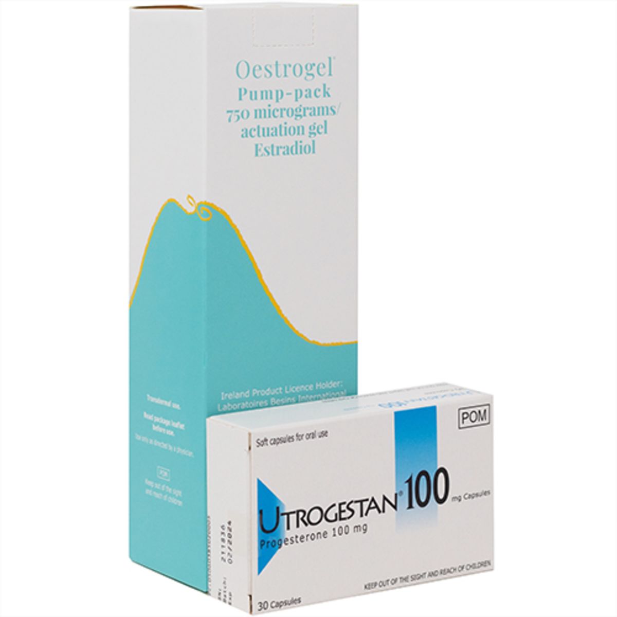 Oestrogel plus 30 Utrogestan Caps 100mg Monthly Combi Pack