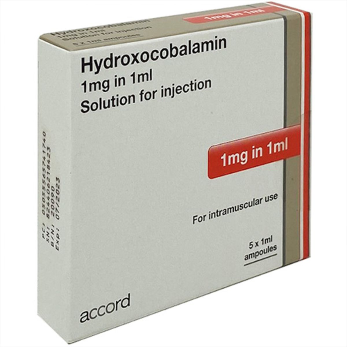 Buy Hydroxocobalamin 1mg/ml Solution for Injection 5 pack