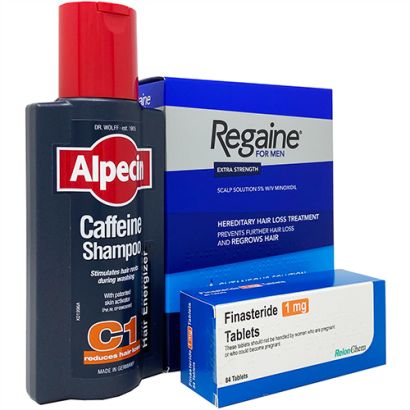 Finasteride 1mg 84 tabs + Regaine Soln 5% 3x60ml (Triple)  + 250ml Alpecin Shampoo
