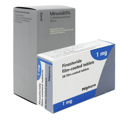 Finasteride 1mg 28 tablets + Sons Minoxidil 5% solution 60ml