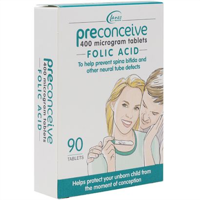 Preconceive Folic Acid 400mcg 90 Tablets