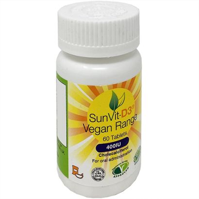 SunVit-D3 Vegan Range 400iu cholecalciferol 60 tablets