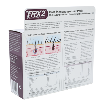 Rear view of TRX2 Post Menopause Hair Support Pack