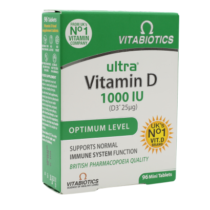 Vitabiotics Ultra Vitamin D 1000IU (25 micrograms), 96-tablet pack