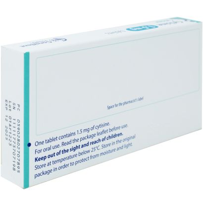 Rear view of Cytisine 1.5mg 100 tablets