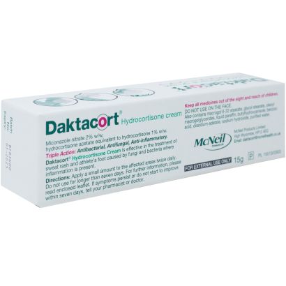 Rear view of Daktacort Hydrocortisone Cream 15g 