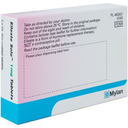 Rear view of Elleste Solo (Estradiol Hemihydrate) 1mg & 2mg Tablets