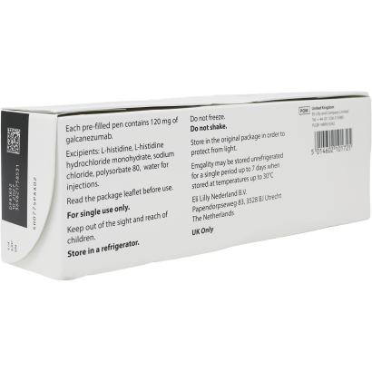 Rear view of Emgality (Galcanezumab) 120mg Injection Pen