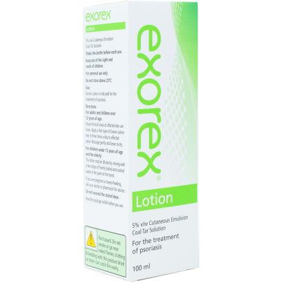 Rear view of Exorex Lotion 100ml for Psoriasis
