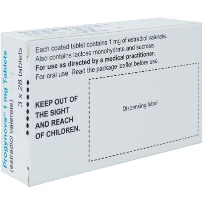 Rear view of Progynova (Estradiol) 1mg & 2mg Tablets