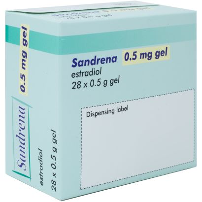 Rear view of Sandrena (Estradiol) Gel 0.5mg & 1mg Sachets