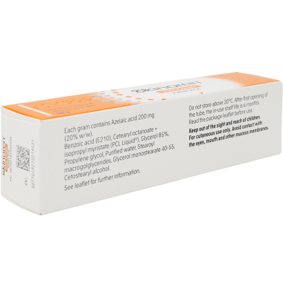 Rear view of Skinoren (Azelaic Acid) 20% Cream 50g