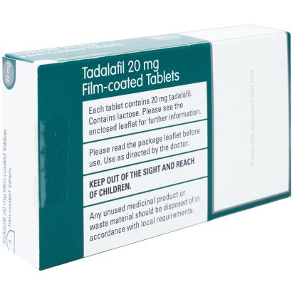 Rear view of Tadalafil Teva Tablets (5mg, 10mg, 20mg)
