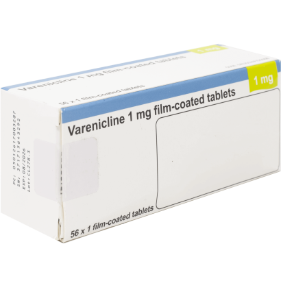 Rear view of Varenicline Initiation Pack 0.5mg and 1mg tablets 53