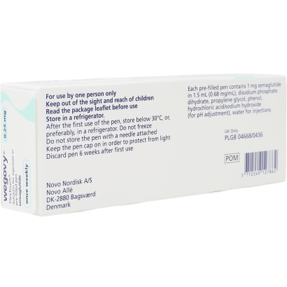 Rear view of Wegovy Weight Loss Injections