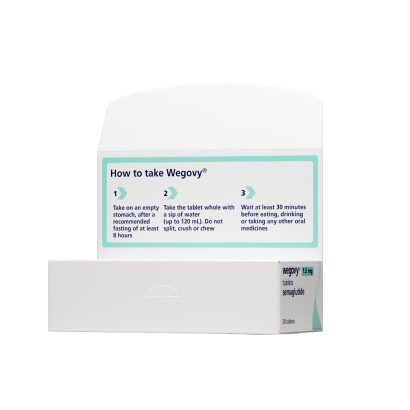 Rear view of Wegovy Weight Loss Pills