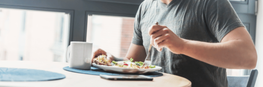 guy eating healthy with ed