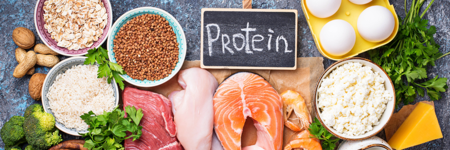 High protein food on tablet top