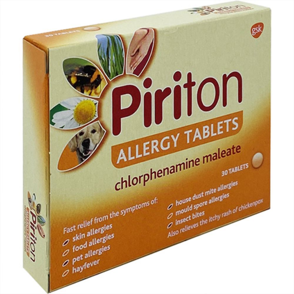 Piriton Allergy Tablets Antihistamine Chlorphenamine 