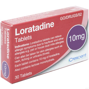 Loratadine 10mg 30 Tablets for hayfever and allergies