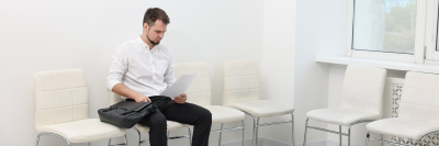 Man sat in GP waiting room
