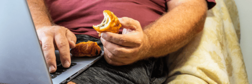man researching on laptop for weight loss injections