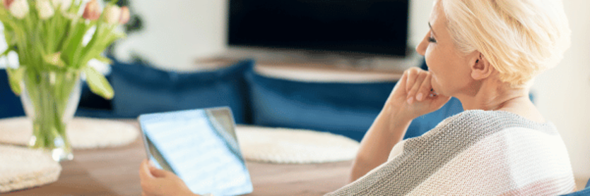 Lady on tablet